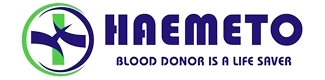 HAEMETO blood donor organization logo with blood donation symbol and life saver tagline